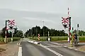 Overweg bij de vernieuwde halte Egøje