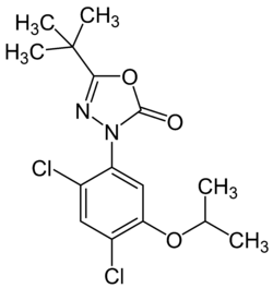 Structuurformule van oxadiazon