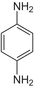 Structuurformule van p-fenyleendiamine