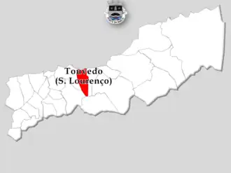 Kaart van São Lourenço de Touvedo