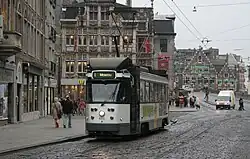 Gentse PCC-car op de Korenmarkt.