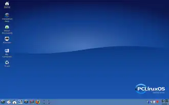 De standaard-PCLinuxOS-desktop (KDE)