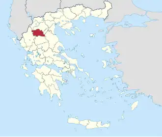 Locatie van het departement Grevena