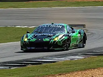 Johannes van Overbeek tijdens de Petit Le Mans op Road Atlanta in 2011.