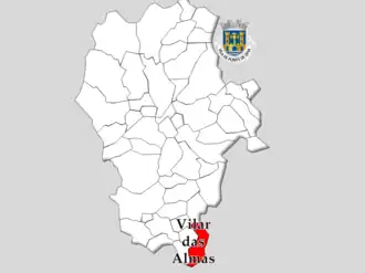 Kaart van Vilar das Almas