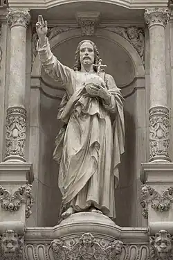 Salvator Mundi-beeld (20e eeuw), interieur Sint-Maartenskerk, Ieper