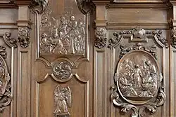 Koorlambrizering in de Sint-Barbarakerk (Maldegem) (detail)