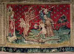 De draak vecht met de dienaren van God