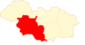 Ligging van de gemeente binnen de powiat