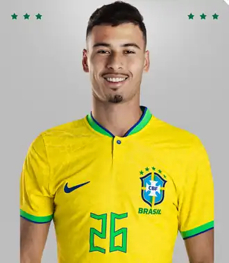 Martinelli in het shirt van Brazilië