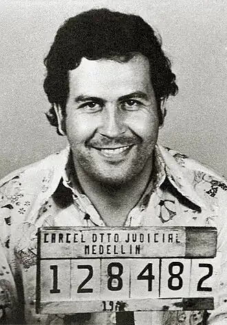 Mug shot van Pablo Escobar (1977)