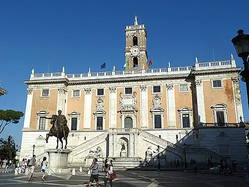 Palazzo Senatorio en het ruiterbeeld van Marcus Aurelius.