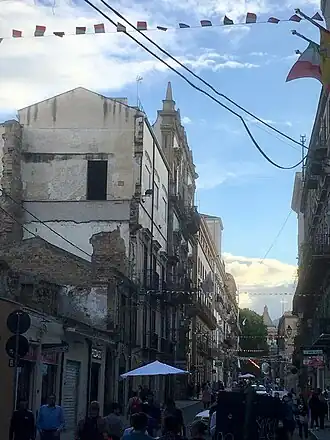 Ruïne van het paleis der prinsen van Valdina in Palermo, Sicilië