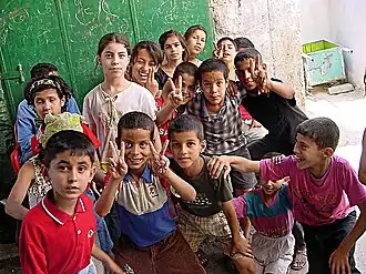 Palestijnse kinderen in Jenin, 2002