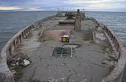 Het dek van het wrak van de Palo Alto