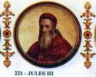 Portret van Paul Julius III in de basiliek Sint-Paulus buiten de Muren
