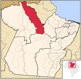 Ligging van de Braziliaanse microregio Almerim in Pará