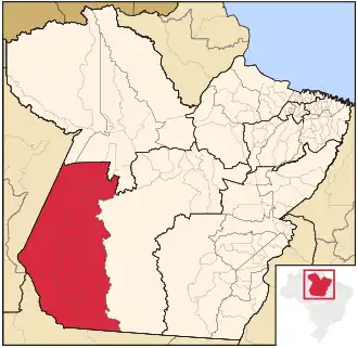 Ligging van de Braziliaanse microregio Itaituba in Pará