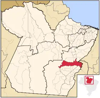 Ligging van de Braziliaanse microregio Marabá in Pará