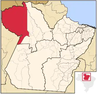 Ligging van de Braziliaanse microregio Óbidos in Pará