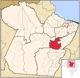 Ligging van de Braziliaanse microregio Tucuruí in Pará