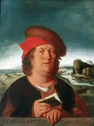 alt=Portret van Paracelsus
(17e eeuw), kopie van een portret van Quinten Massijs, Louvre