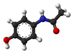 Molecuulmodel van paracetamol