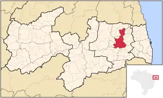 Ligging van de Braziliaanse microregio Brejo Paraibano in Paraíba