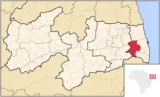 Ligging van de Braziliaanse microregio Sapé in Paraíba