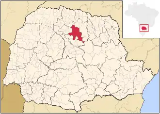 Ligging van de Braziliaanse microregio Apucarana in Paraná