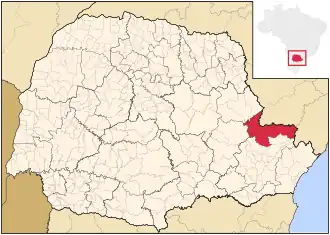Ligging van de Braziliaanse microregio Cerro Azul in Paraná