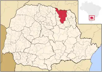 Ligging van de Braziliaanse microregio Cornélio Procópio in Paraná