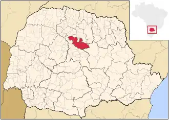 Ligging van de Braziliaanse microregio Faxinal in Paraná