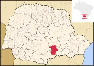 Ligging van de Braziliaanse microregio Irati in Paraná