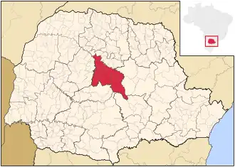 Ligging van de Braziliaanse microregio Ivaiporã in Paraná