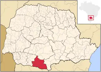 Ligging van de Braziliaanse microregio Palmas in Paraná