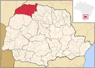 Ligging van de Braziliaanse microregio Paranavaí in Paraná