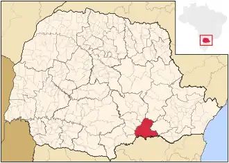 Ligging van de Braziliaanse microregio São Mateus do Sul in Paraná