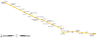 Parijse metrolijn 1 op de kaart