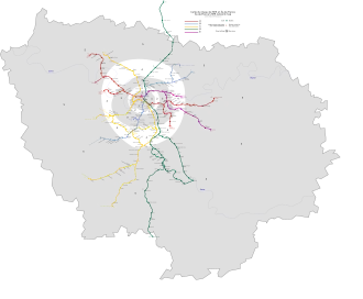 Netwerkkaart van de Réseau express régional