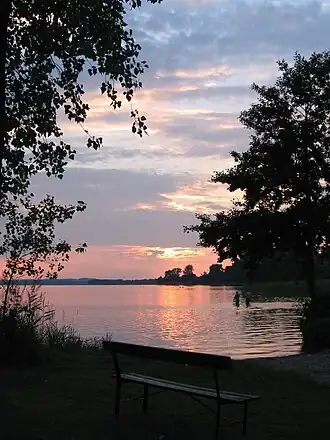 Parsteiner See bij zonsondergang