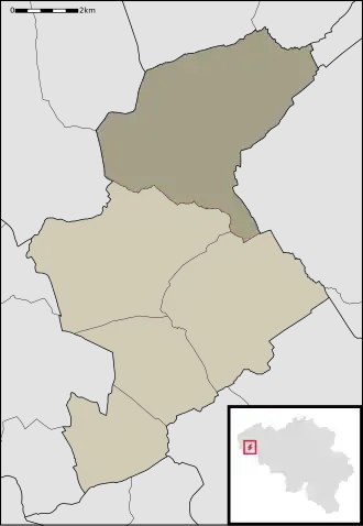 Kaart van Passendale