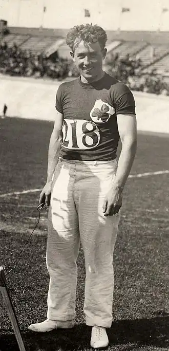 Pat O'Callaghan in 1928 tijdens de OS van Amsterdam.