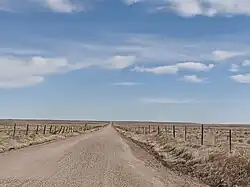 Uitzicht op Pawnee National Grassland vanaf County Rd 116 in februari.