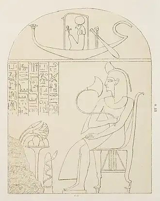 Tekening van de graf stèle van PiankiAuguste Mariette, Egyptisch Museum