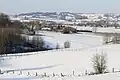 Winters heuvellandschap in Frasnes-lez-Anvaing