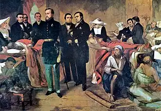 Keizer Peter II van Brazilië bezoekt slachtoffers van cholera samen met de ministers van staat(1867), François-René Moreaux
