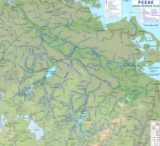 Stroomgebied van de Peene, en de zeearm Peenestrom