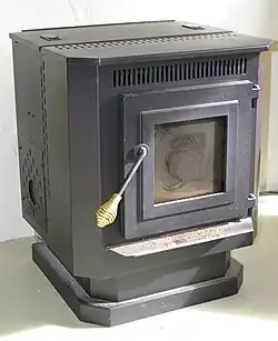 Pelletkachel, die brand op biomassa-pellets