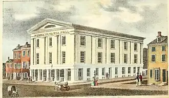 Pennsylvania Hall, anonieme tekening